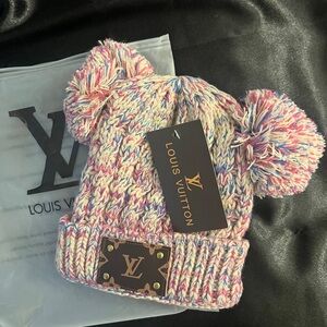 Louis Vuitton Kids' Colorful Knit Hat with Pom-Poms